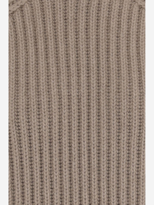 Ribbed Cashmere Sweater Beige