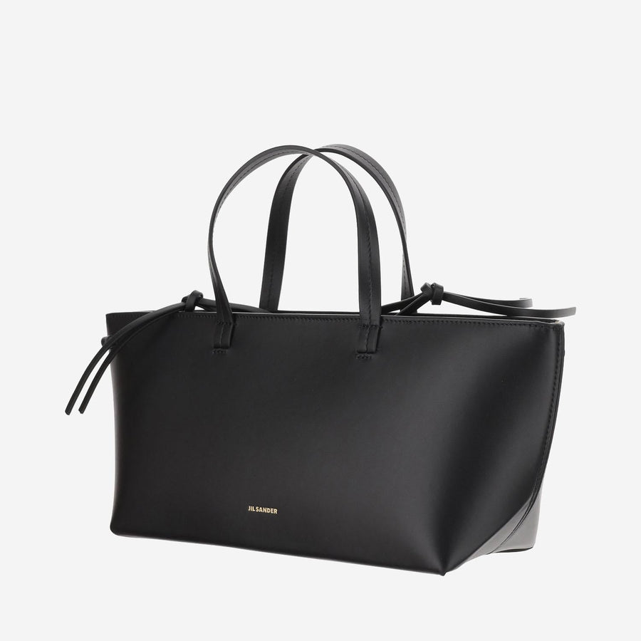 Small Bateau Tote Bag Black Calfskin Satchels & Cross Body