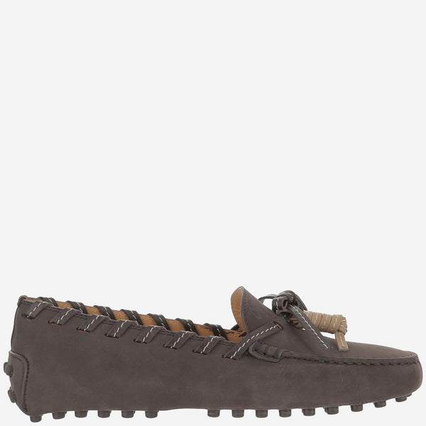 Loafers Suede Leather Brown Calfskin