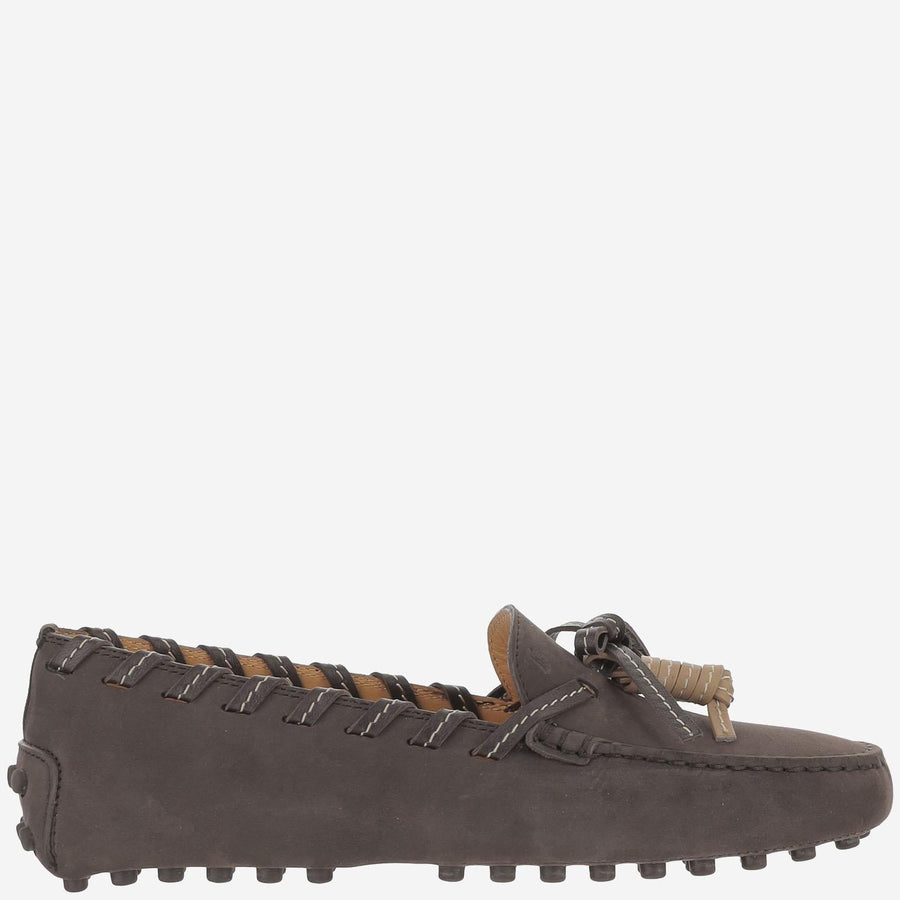 Loafers Suede Leather Brown Calfskin