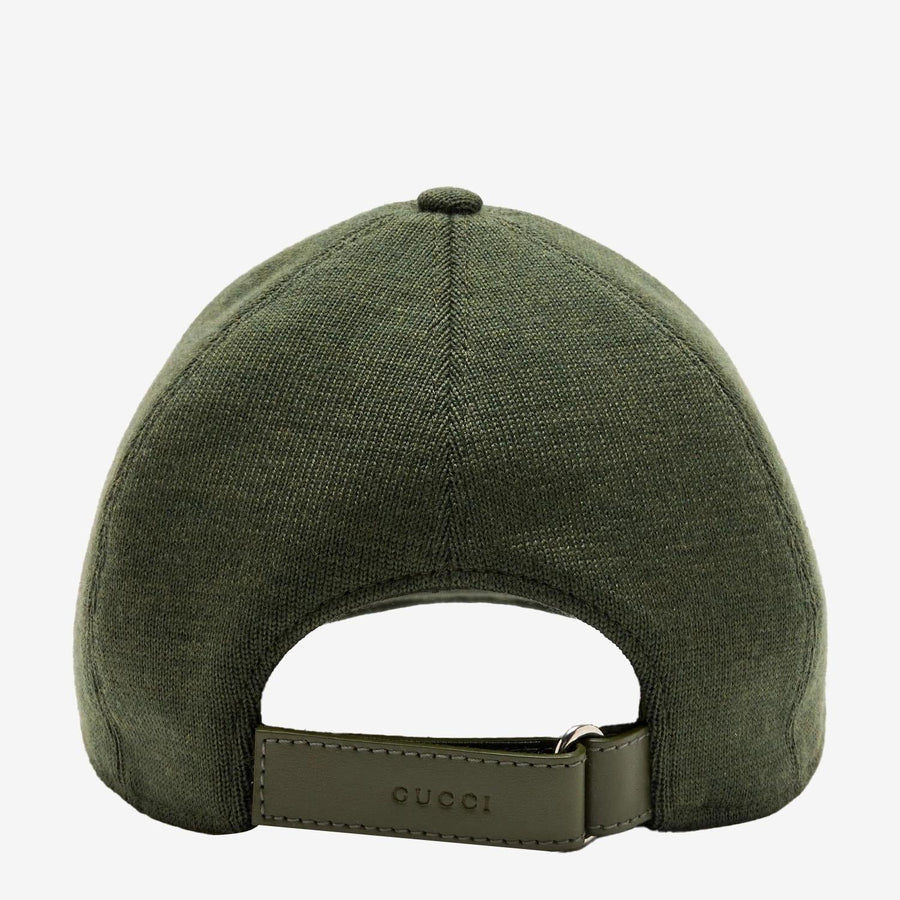 Wool Baseball Cap With Logo Green Hat