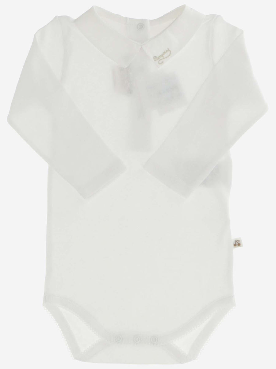 Cotton Bodysuit With Logo White Babygrow Sets