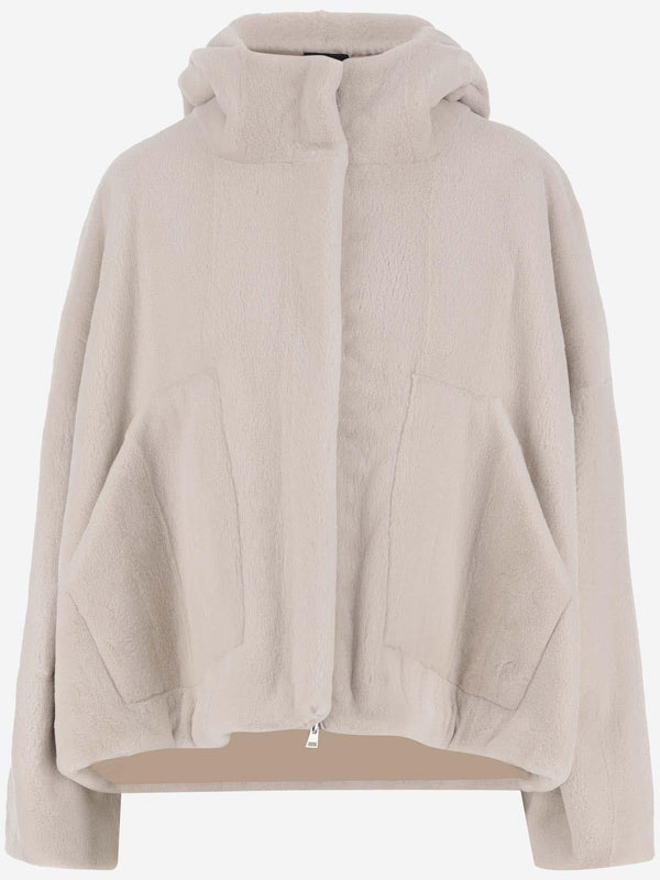 Jacket Mink Fur Light Beige Oversized