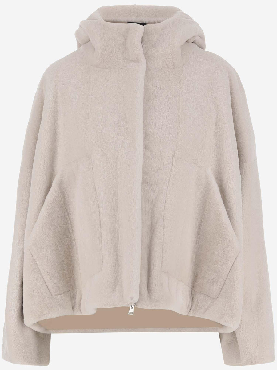 Jacket Mink Fur Light Beige Oversized