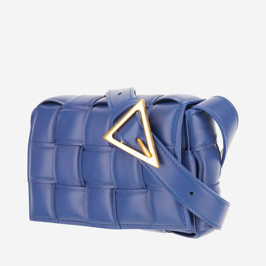 Padded Cassette Bag Navy Lambskin Shoulder