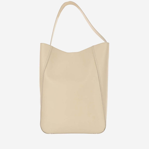 Leather Shoulder Bag Beige Tote