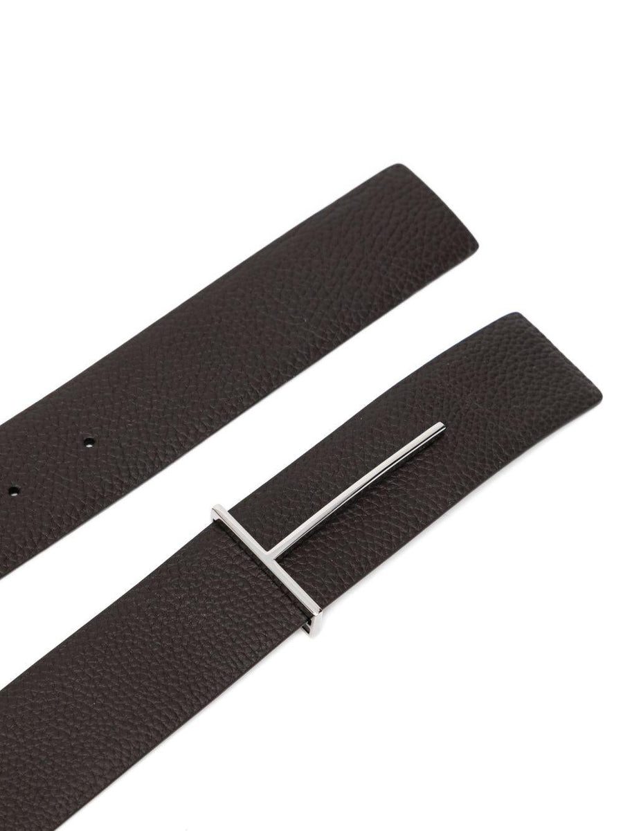 Belt T Icon Black Leather Calfskin