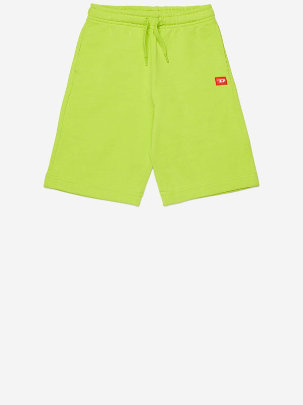 Cotton Shorts With Adjustable Drawstring Light Green