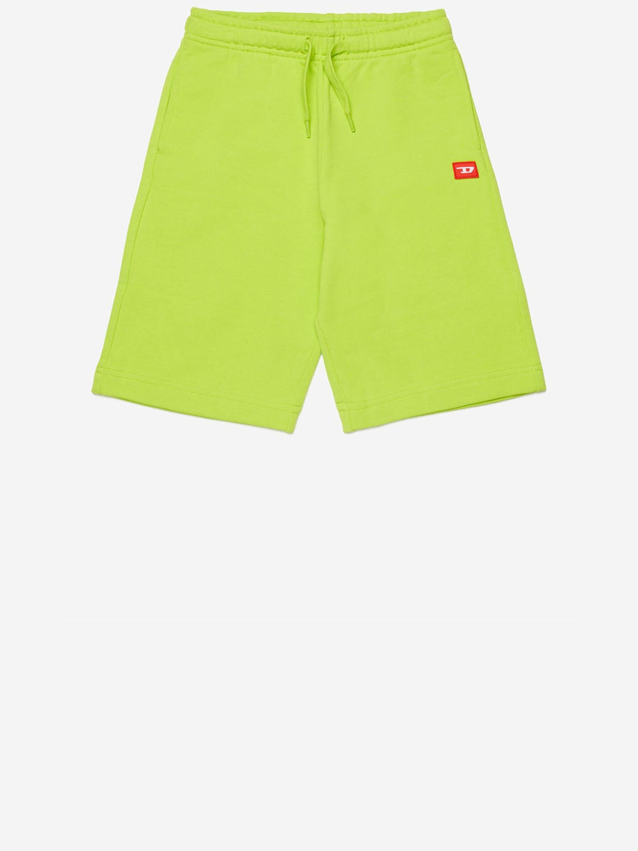 Cotton Shorts With Adjustable Drawstring Light Green