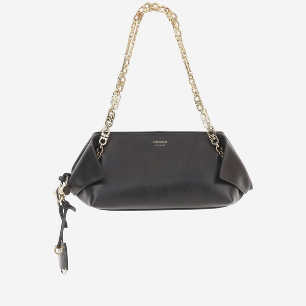 Leather Shoulder Bag Black