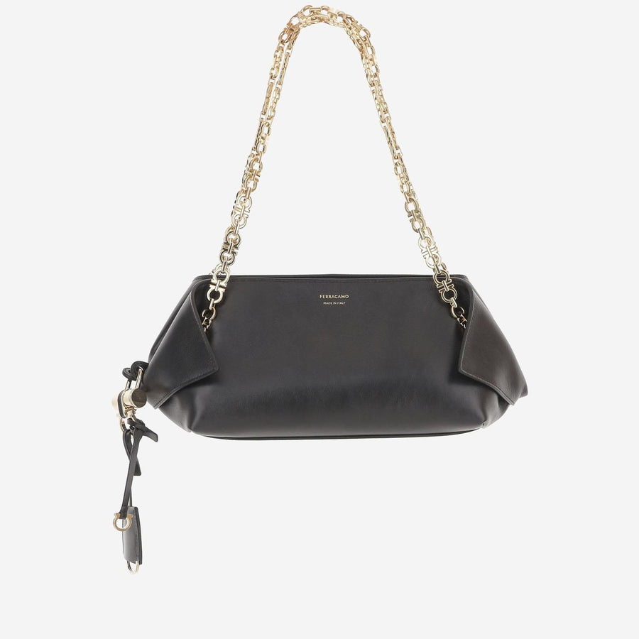 Leather Shoulder Bag Black