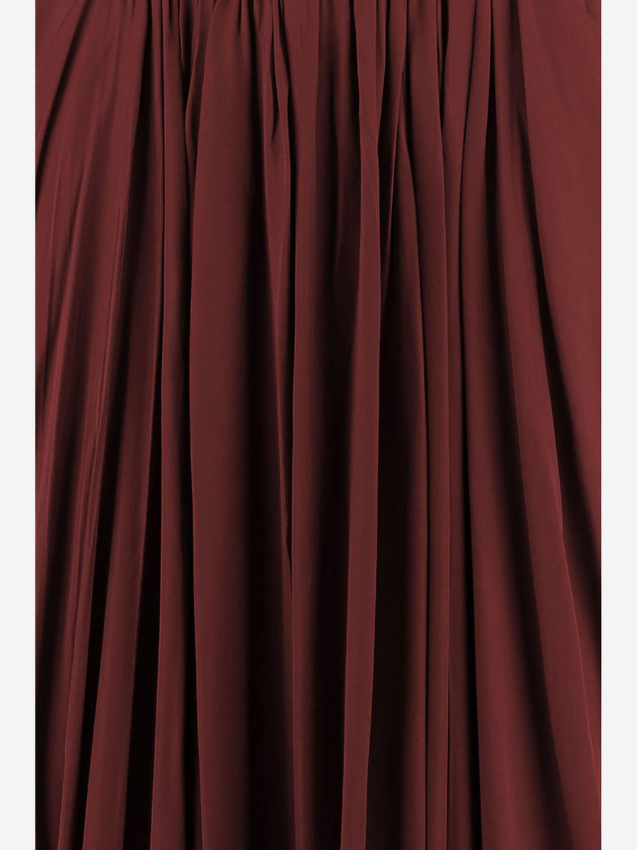 Skirt Long Cotton-Blend Bordeaux