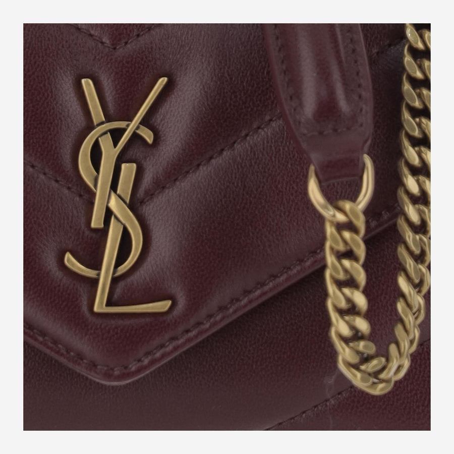 Shoulder Bag Loulou Mini Burgundy Lambskin
