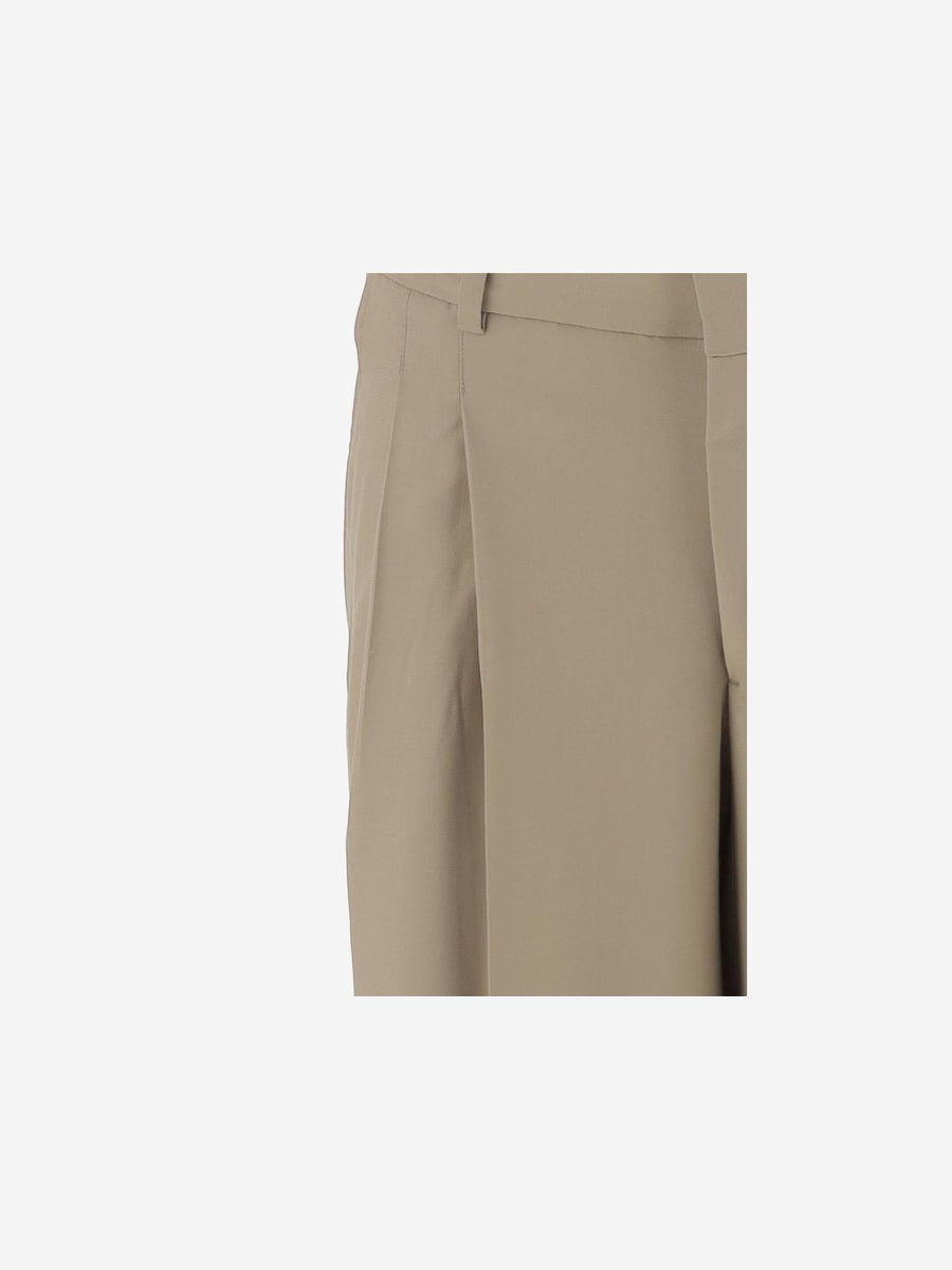 Wool Short Trousers Beige