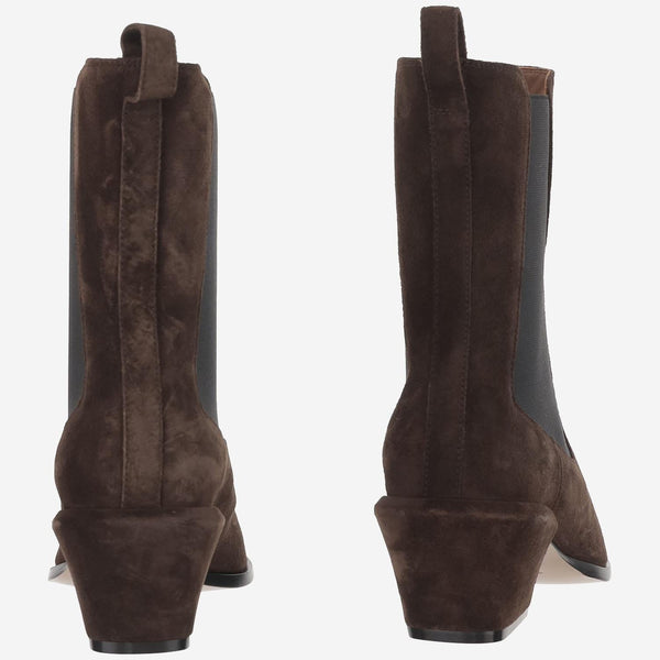 Ankle Boots Bettina 50 Chocolate Calf Suede (bos Taurus) Leather