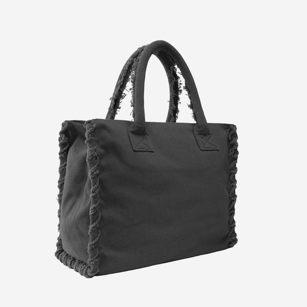Shopper Bag Cotton Black Handbags