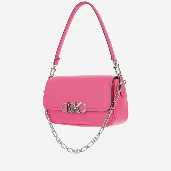 Medium Calfskin Shoulder Bag Fuchsia Leather