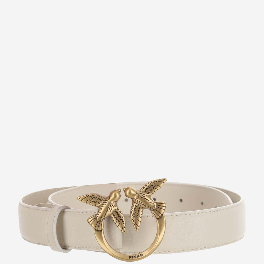 Love Berry Leather Belt White