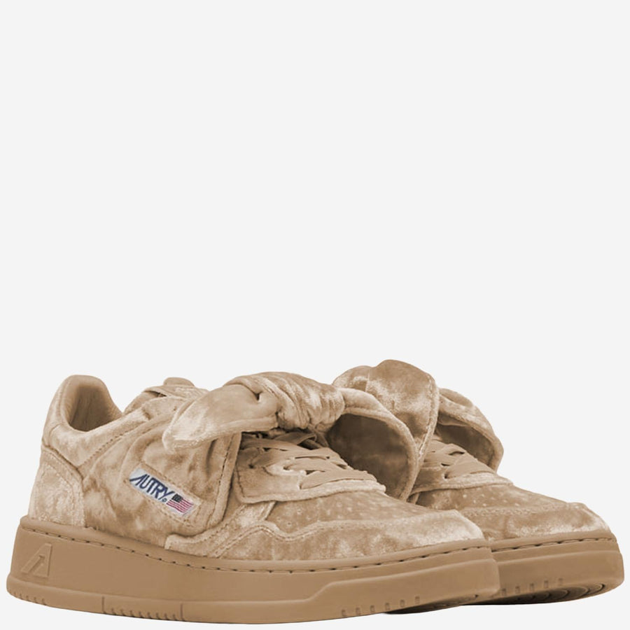 Low Velvet Sneakers Beige (polyester Trainers