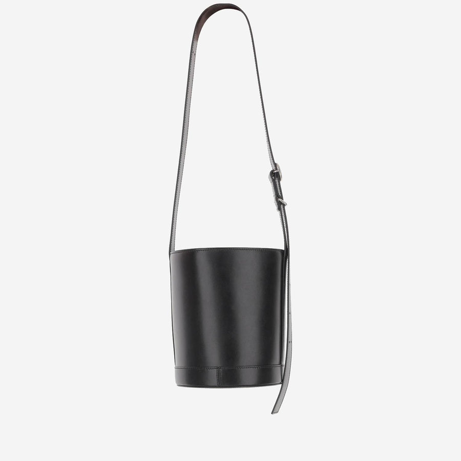 Leather Bucket Bag Black Calfskin Shoulder