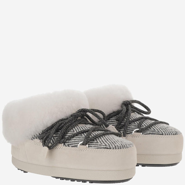Mules With Tubular Laces White Polyamide