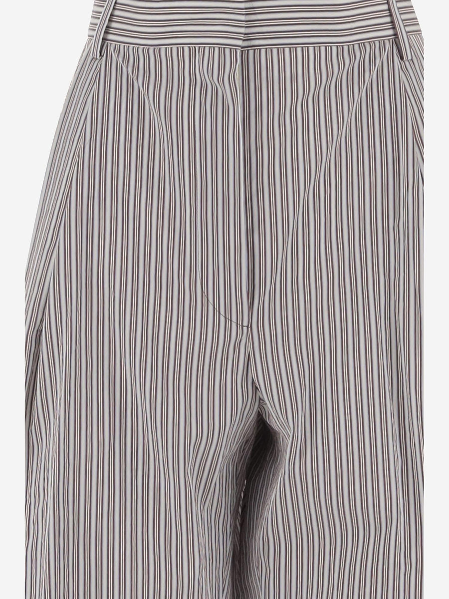 Trousers Cotton-Silk Striped Multicolour