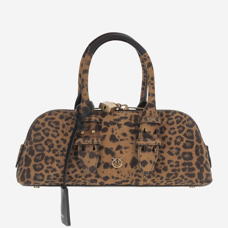Escape Horizontal Suede Bowling Bag Leather Handbags