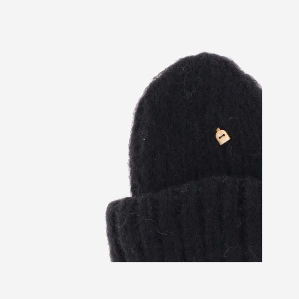 Wool Beanie Hat Black Finnshep