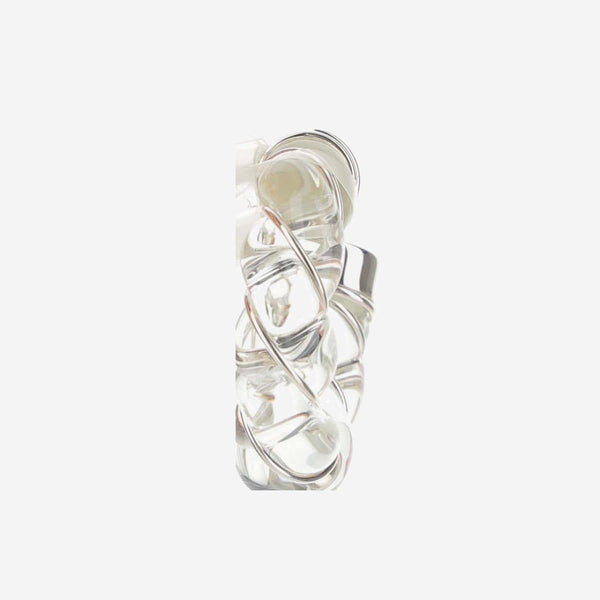 Hoop Earrings Twist Silver Glass