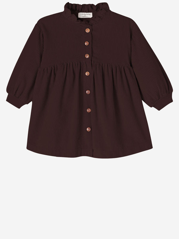Dress Nathalie Cotton Velvet Bordeaux