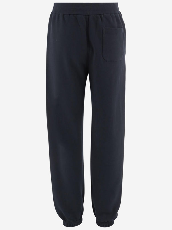 Cotton Trousers With Logo, Navy
