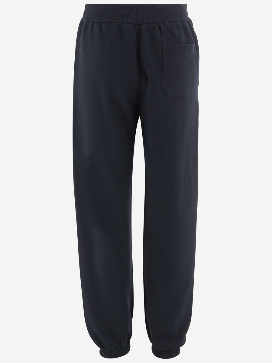 Cotton Trousers With Logo, Navy