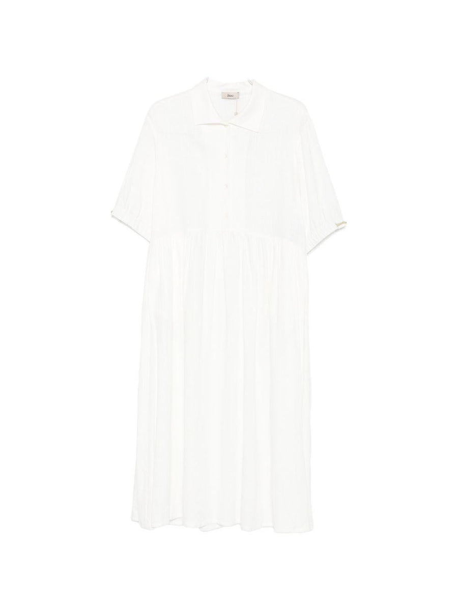 Shirt Dress Midi White Viscose
