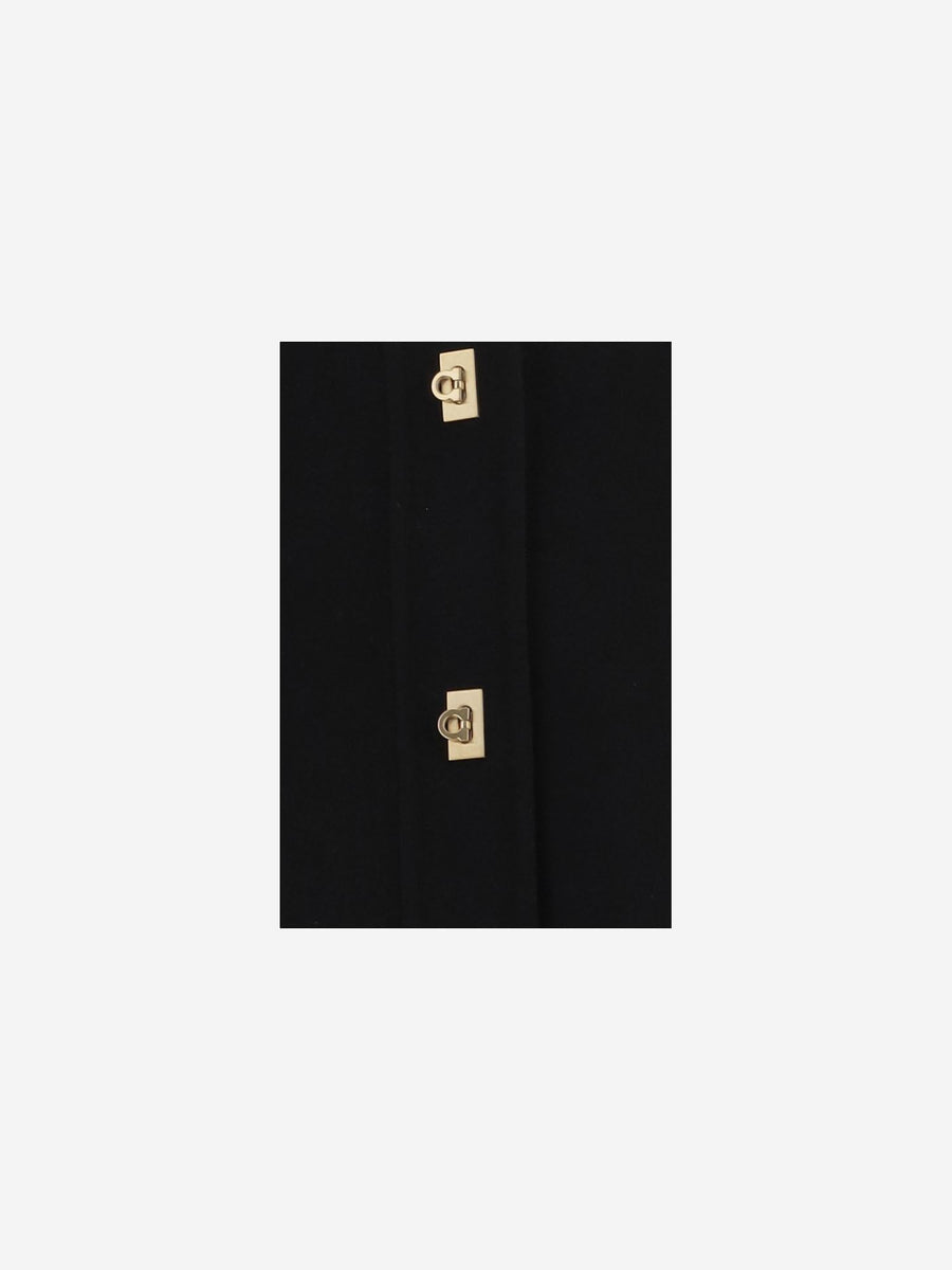 Wool And Cashmere Jacket, Gold Buttons Black