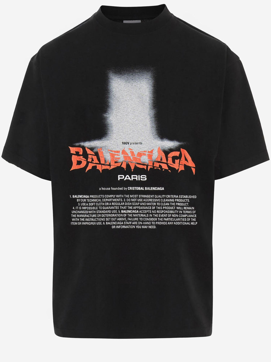 T-Shirt The Door Oversized Cotton Black T-shirts