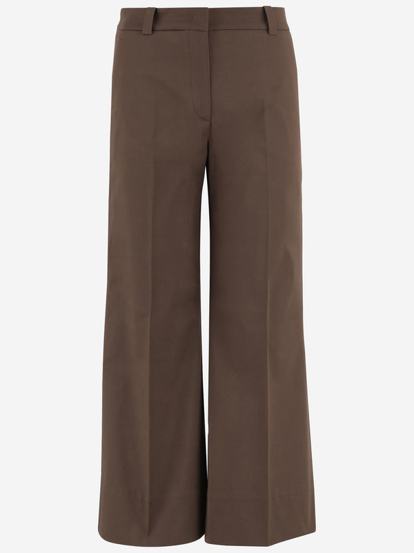 Pants Stretch Cotton Brown Trousers