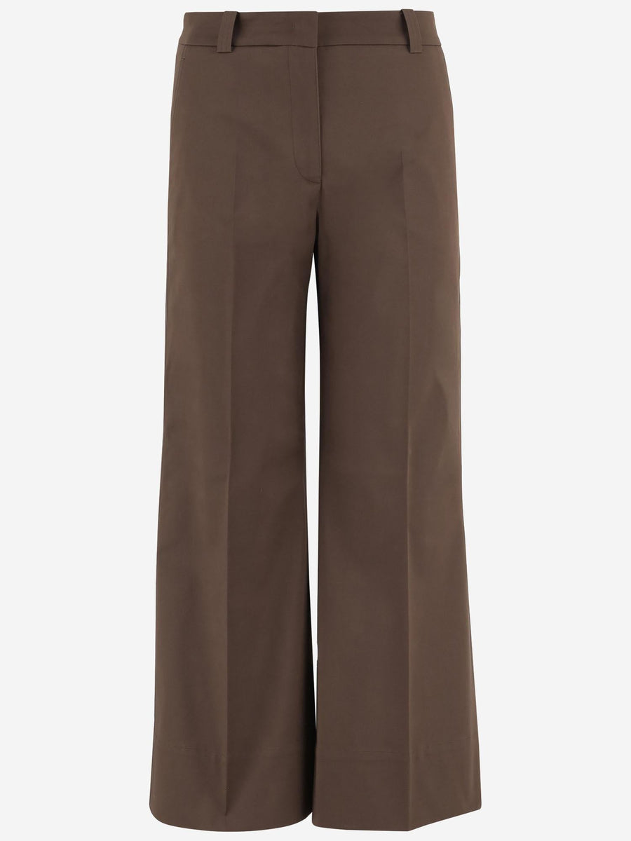 Pants Stretch Cotton Brown Trousers