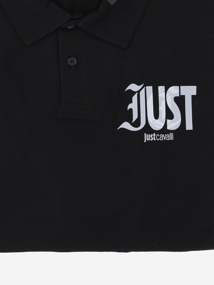 Polo Shirt Black Cotton