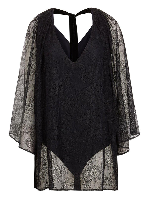 Nina Ricci Velvet Ribbon Body Black Polyamide Tops