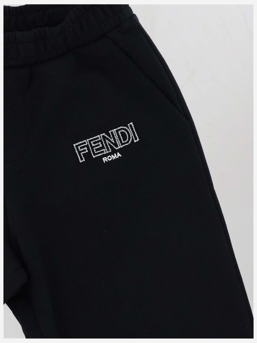 Cotton Logo Pants Black Trousers