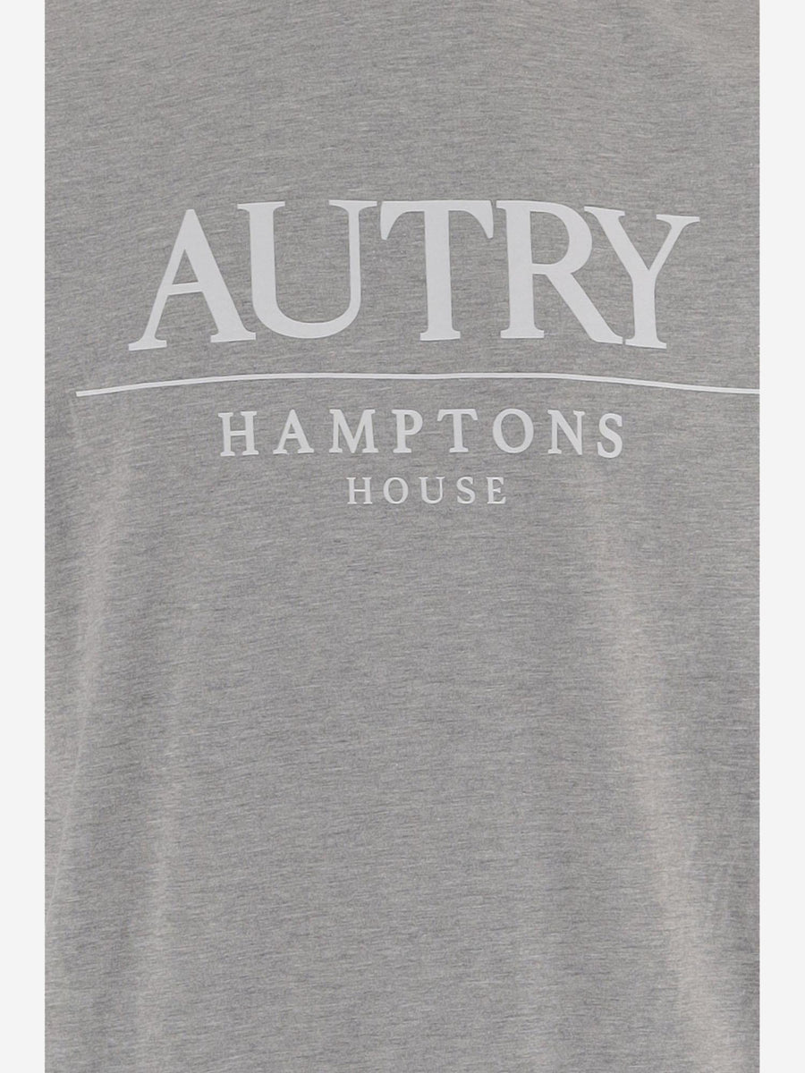 T-Shirt With Logo Grey Cotton T-shirts