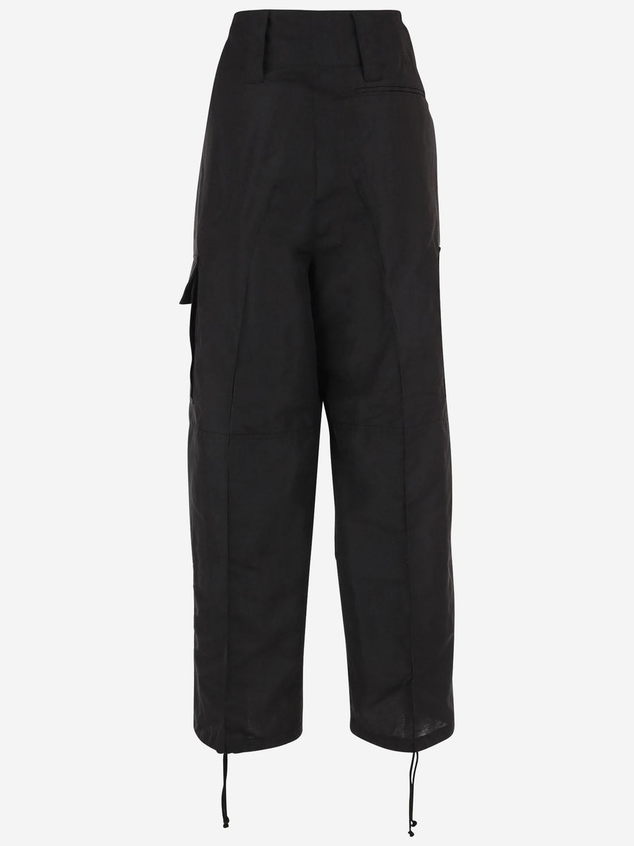 Trousers Over Linen-Blend Black
