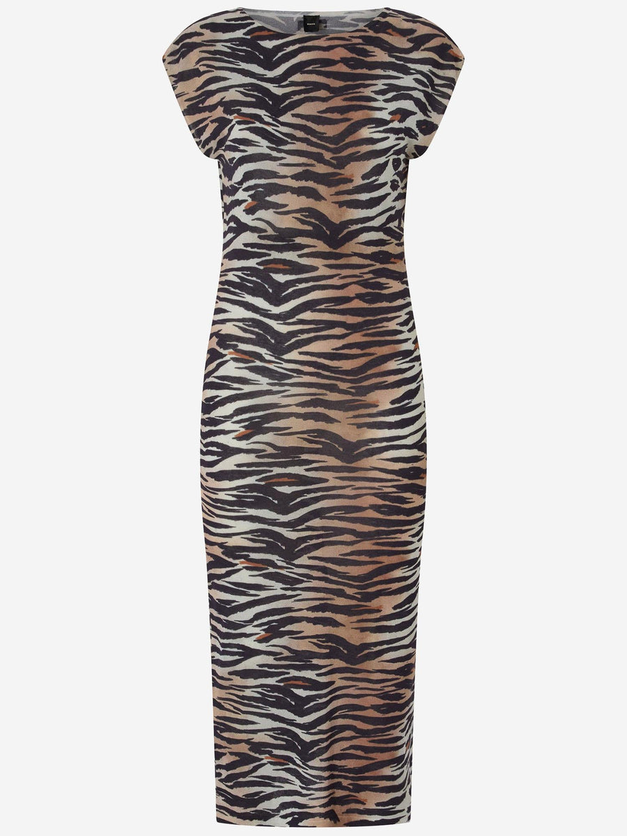Midi Dress Animal Print Cotton