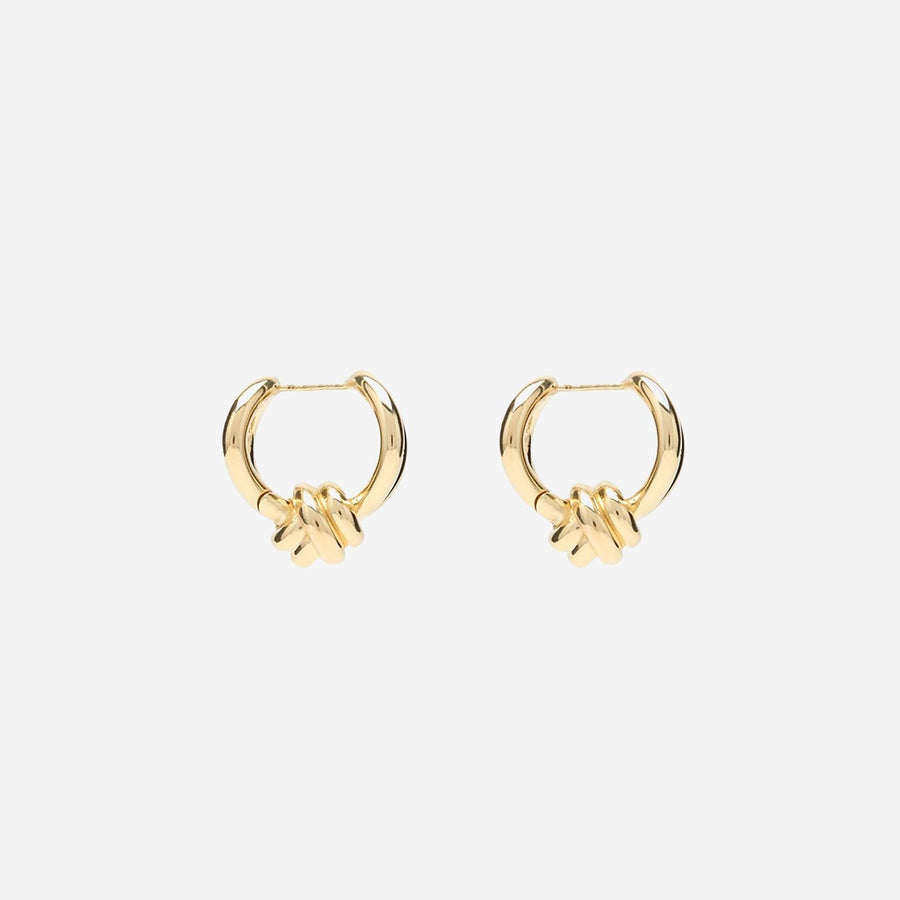 Knot Earrings Yellow Gold Silver