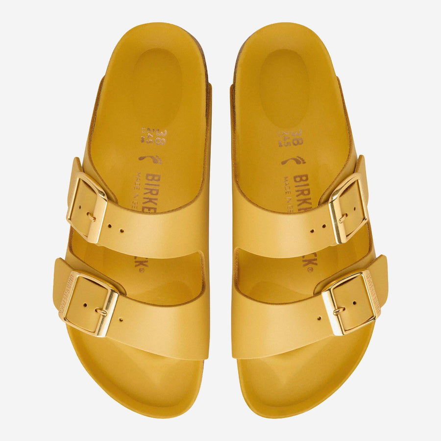Leather Sandals Arizona Yellow Slippers