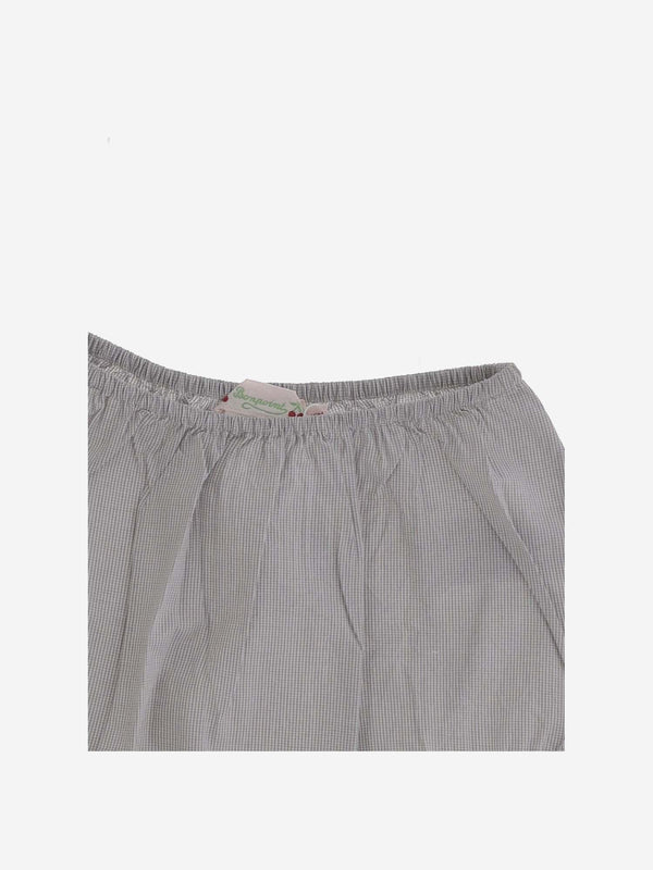 Grey Checked Cotton Culottes Short