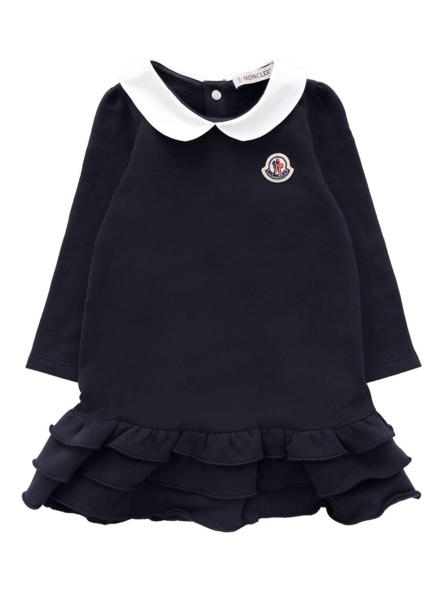 Girls Dress Blue Cotton; Elastane