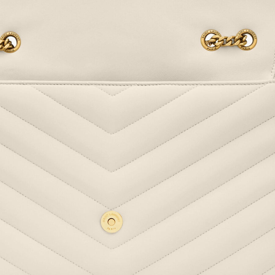 Quilted Lamb Leather Bag White Shoulder