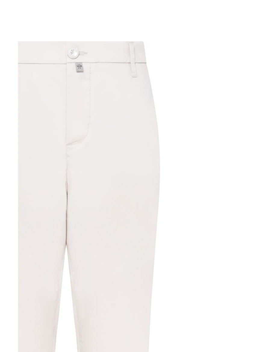 Trousers Tapered Pearl Grey Cotton