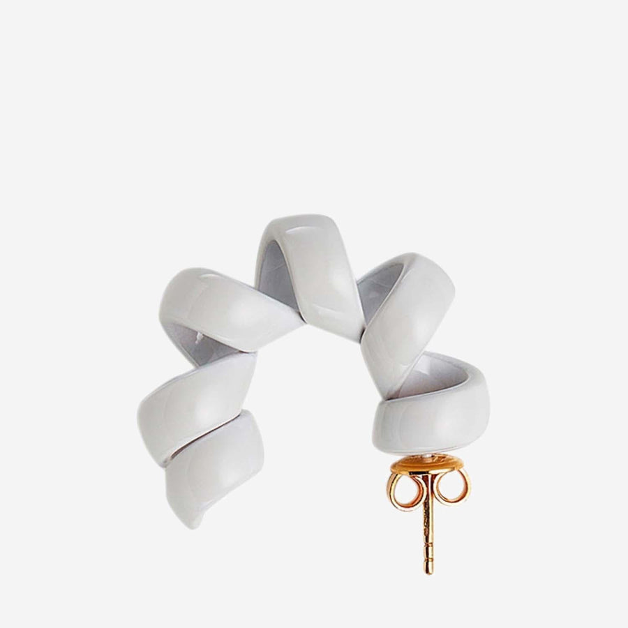 Earrings Coiled Silver White